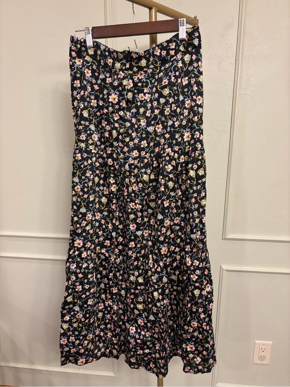Who What Wear Cotton Skirt Floral Maxi Tiny Multicolor Blossoms MSRP $57 - Picture 3 of 4
